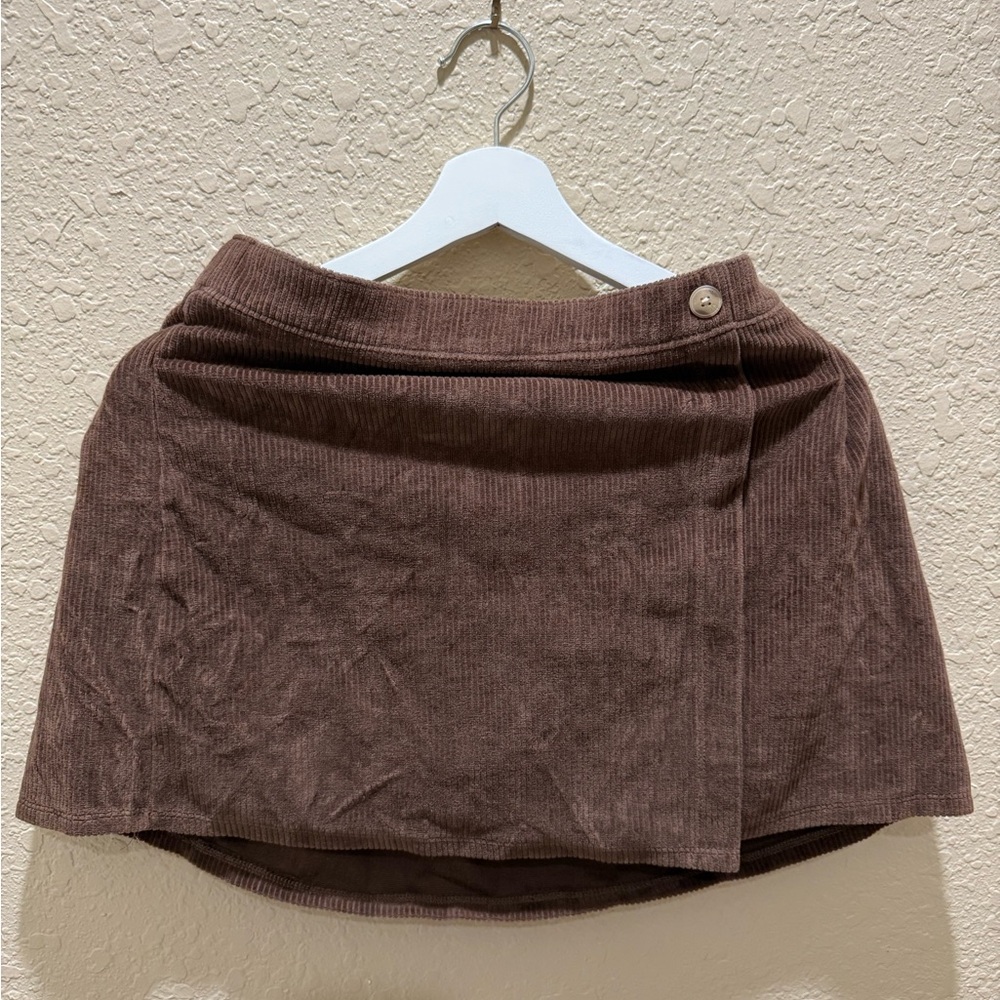 Abercrombie Brown Corduroy Wrap Skirt